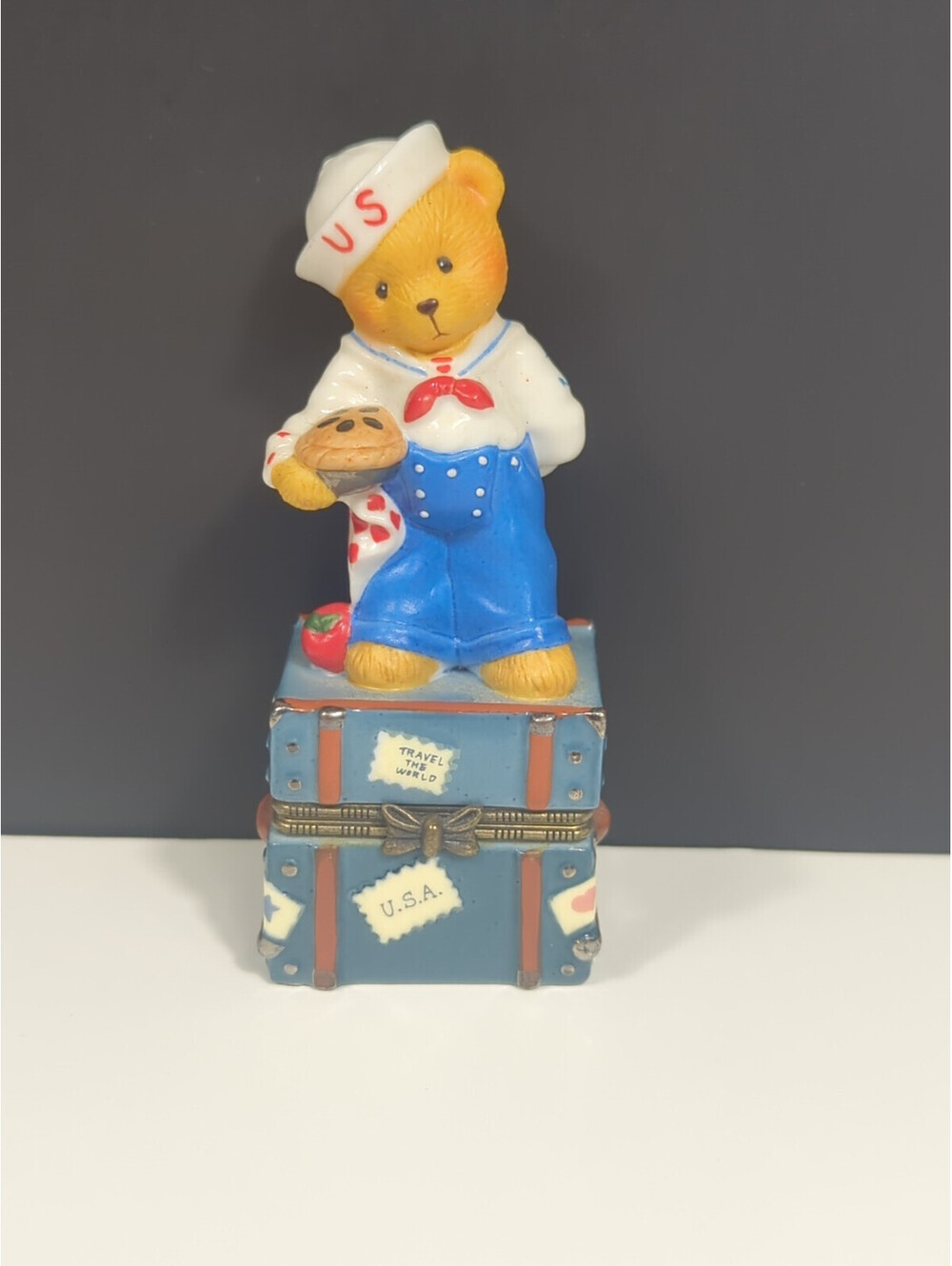 Cherished Teddies 441155 USA American Boy Vintage Sailor Captain Boy Hat